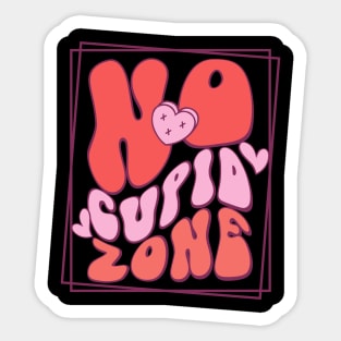 No Cupid Zone Love Sucks Anti Love Anti Valentines Day Sticker